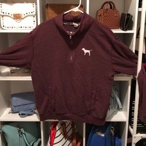 Maroon PINK 1/4 zip sweatshirt